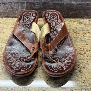 Olukai ladies wedge flip flop sandals